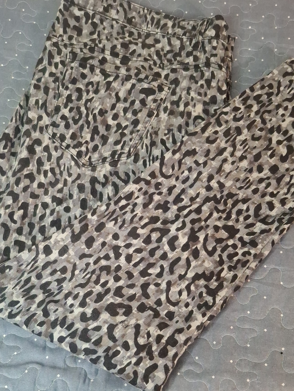 Gloria Vanderbilt Amanda Skinny Gray Leopard Print Jeans size 20W